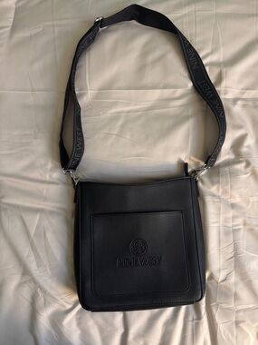 Nine West Black Messenger Bag with Logo Strap